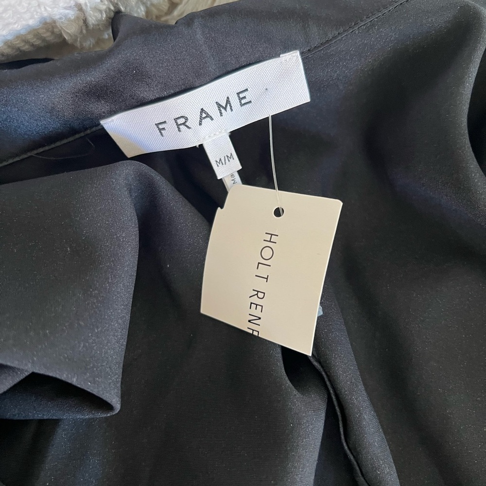 Frame Black Satin Button Down Blouse - Picture 5 of 9